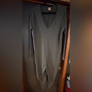 Smash & Tess V-Neck Long Sleeve Heathered Gray Romper